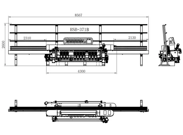 straight line glass beveling machine
