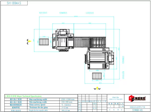 Glass Straight Line Double Round Edging Line SYM (L Type)