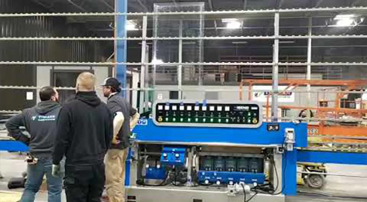 Glass Straight Line Multi Edging Machine(Mitering) HSE-9540A Video